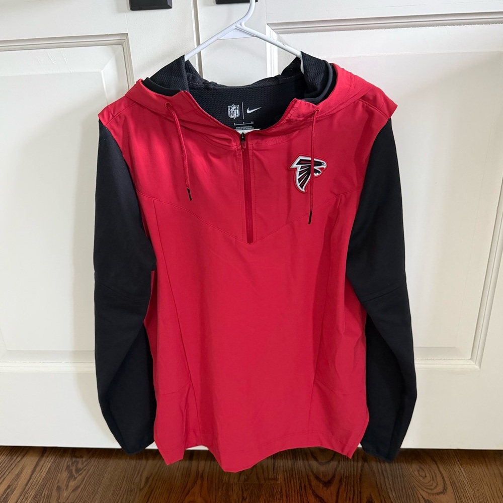 Nike NFL Red and Black Falcons 3/4 Zip Hoodie